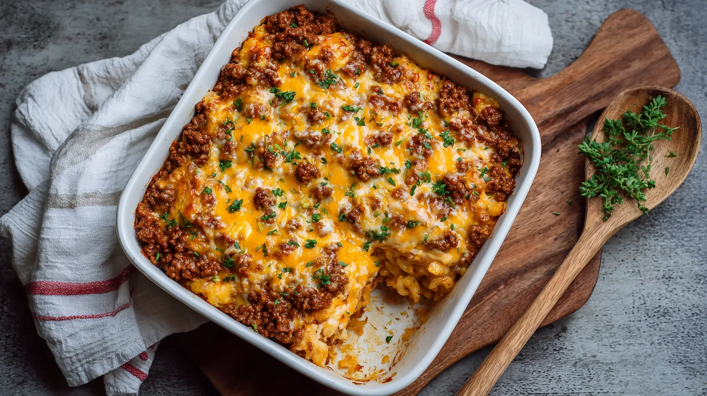 thatCheesy Hamburger Casserole Bake for Busy Weeknights: 7 Easy Steps!